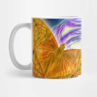 Wings of butterfly creating wind Mug